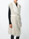 sleeveless belted coat
