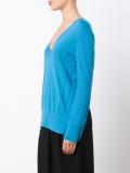 ribbed sleeves V-neck jumper