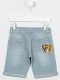 striped denim shorts