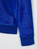rhinestone embellished velvet hoodie