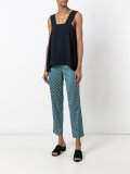 circles print cropped trousers