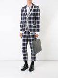 plaid single breasted coat