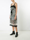 printed lace trim dress