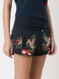 embroidered track shorts