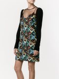 sheer panel heart print dress