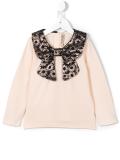 daisy jacquard collar top