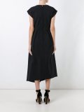 crepe round neck dress