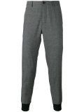ribbed cuff checked trousers