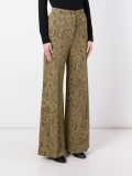flared jacquard trousers 