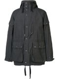 flap pockets hooded coat