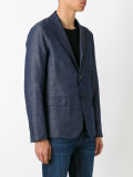 striped chambray blazer