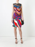 lace panel fitted dress