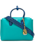 snake print trim tote bag 