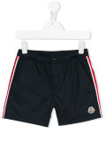 piped striped swim shorts
