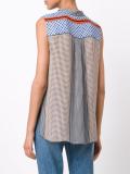 multi-pattern sleeveless blouse