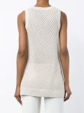 Sleeveless Mesh-Stitched Top