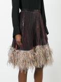 metallic pleated skirt