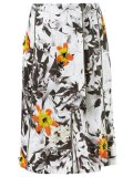 floral embroidery flare skirt
