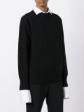 ribbed round neck jumper