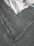 fur panel raw edge scarf