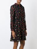 floral embellished long-sleeved dress