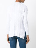 braided V-neck jumper