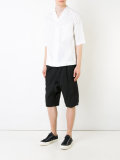 ribbed stripe track shorts