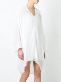 sleeve panel detail v neck dress