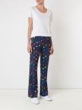 print flared trousers
