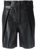 high-rise leather shorts
