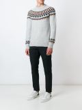 neck intarsia jumper