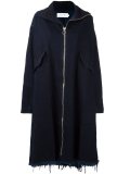 raw edge oversized coat