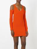 cut-off detail knitted dress