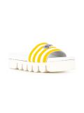 striped embellished flip flops