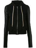 leather sleeve hoodie