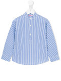 mandarin neck striped shirt