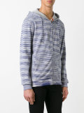 striped zipped hoodie