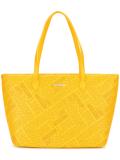 logo embossed tote