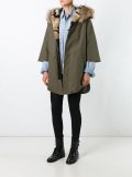 raccoon fur trimmed parka 