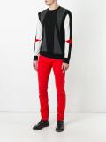 intarsia geometric pattern jumper