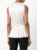 pleated trim zip up top 