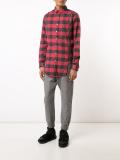 zipped detailing plaid shirt
