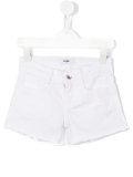 raw edge denim shorts