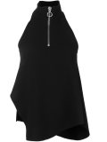 zipped high neck blouse