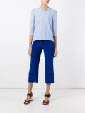 piped trim cropped trousers