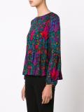 abstract print ruffled blouse