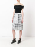 houndstooth midi kilt skirt