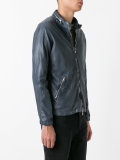 high neck leather jacket