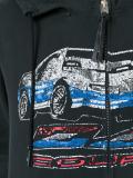 car print zipped hoodie