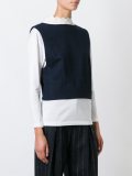 scalloped neck layered jumper